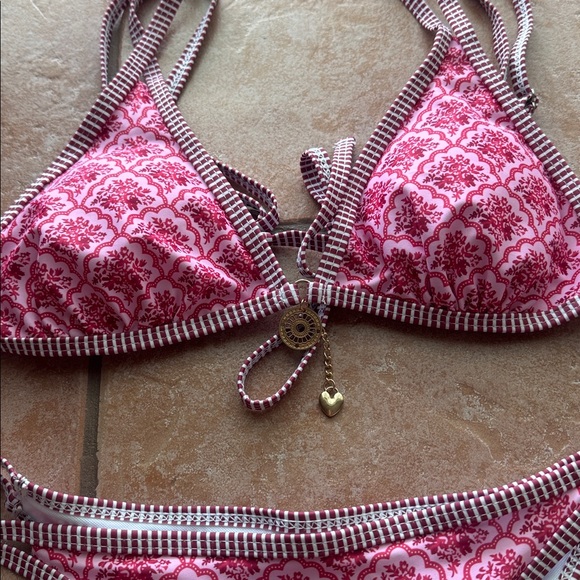 Pink Patterned Two-Piece Bikini Set - Picture 2 of 4